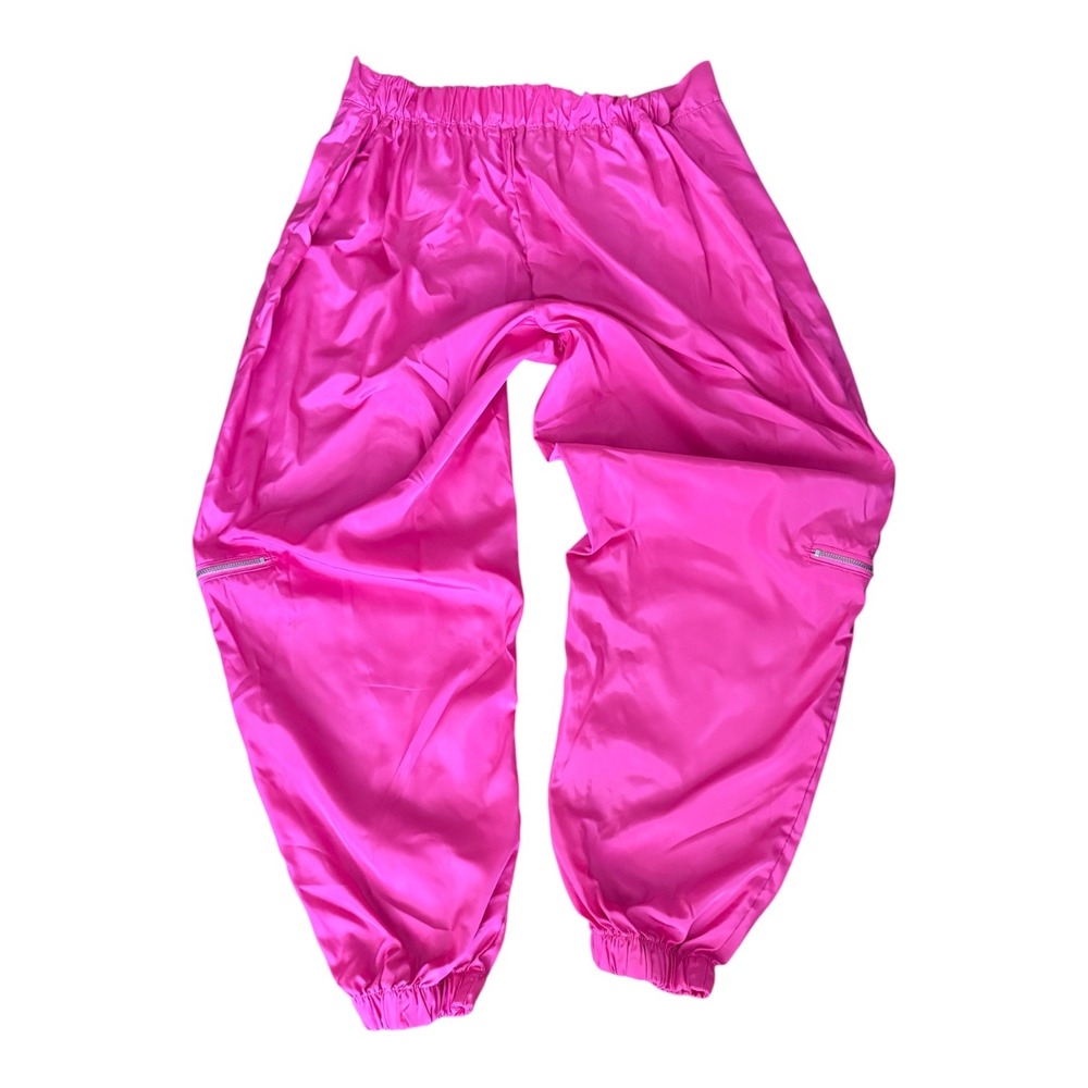 Unbranded Hot Pink Cargo Jogger Pants Multi-Zip Utility Streetwear Pink XL - Picture 3 of 6